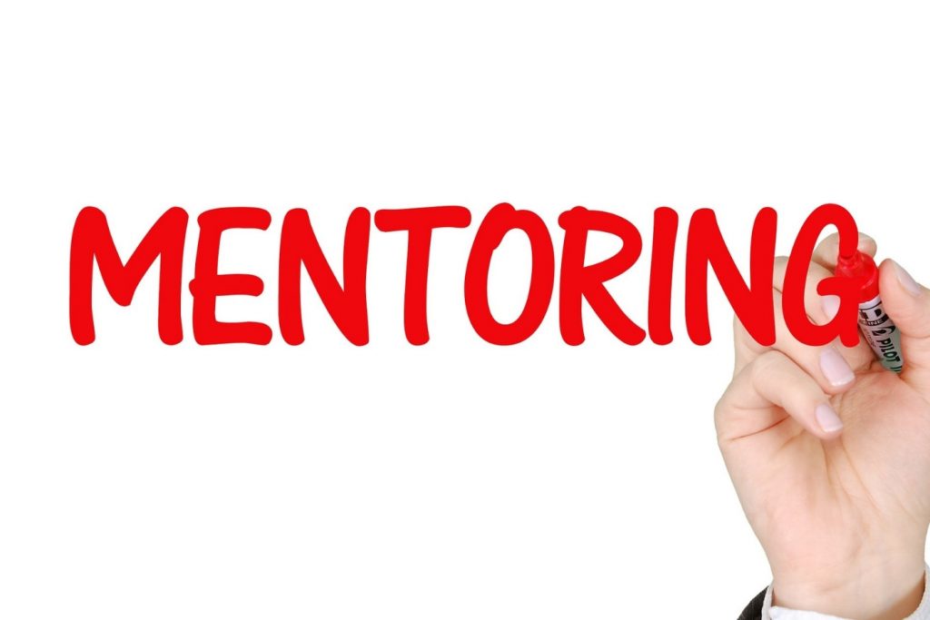 mentoring guidelines for the employer area being drawn on the screen with a red marker