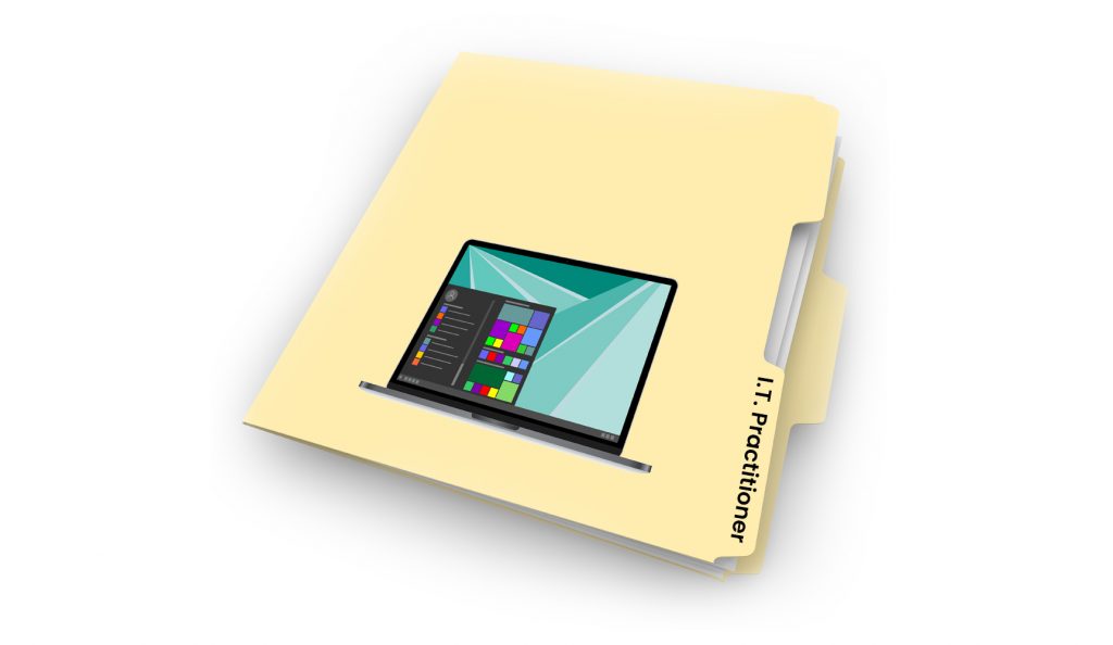 Folder with a laptop on it on it for the IT Practitioner Case Studies
